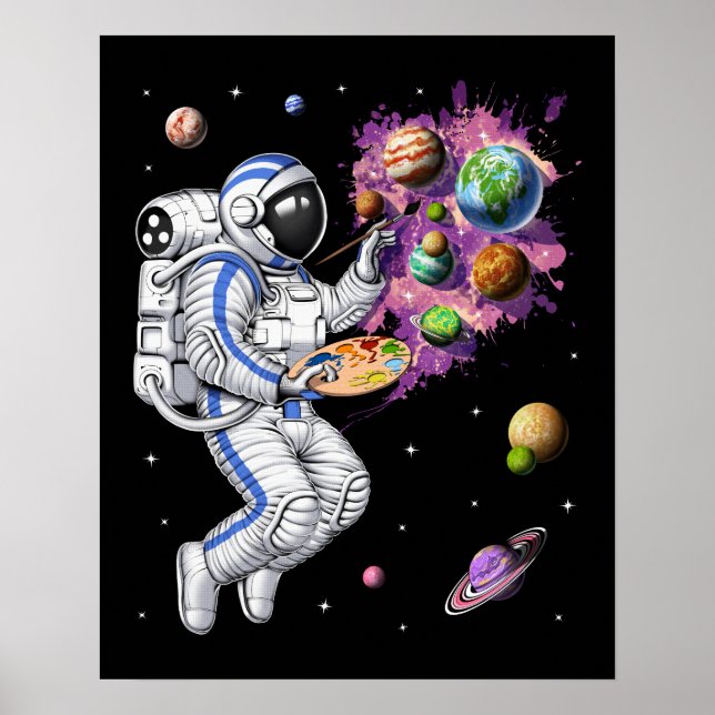Space Astronaut Painter Poster (Front)