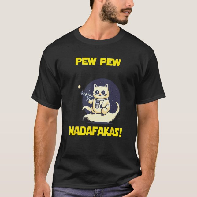 Space Astronaut Pew Madafakas Birman Cat T-Shirt (Front)