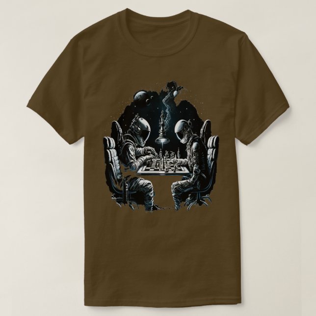 Space Astronaut Playing Chess Astronomy Spaceman 1 T-Shirt (Design Front)