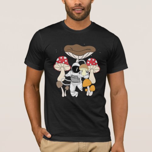 Space Astronaut Psychedelic Mushrooms T_Shirt