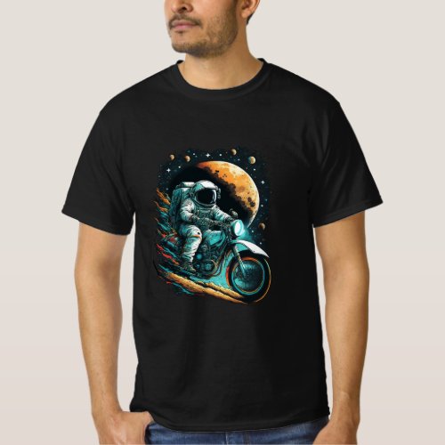 space astronaut ride to bike t_shirt design