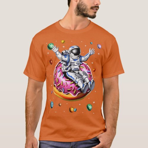 Space Astronaut Riding Donut T_Shirt