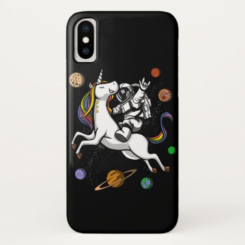 Space Astronaut Riding Magical Unicorn Cosmic iPhone X Case