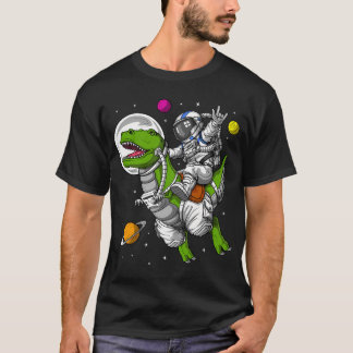 Space Astronaut Riding T-Rex Dinosaur T-Shirt
