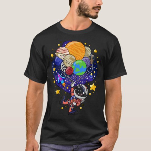 Space Astronaut Spaceman Astronomy Earth Mars Plan T_Shirt