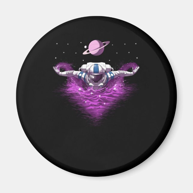 Space Astronaut Swimmer Magnet (Front)