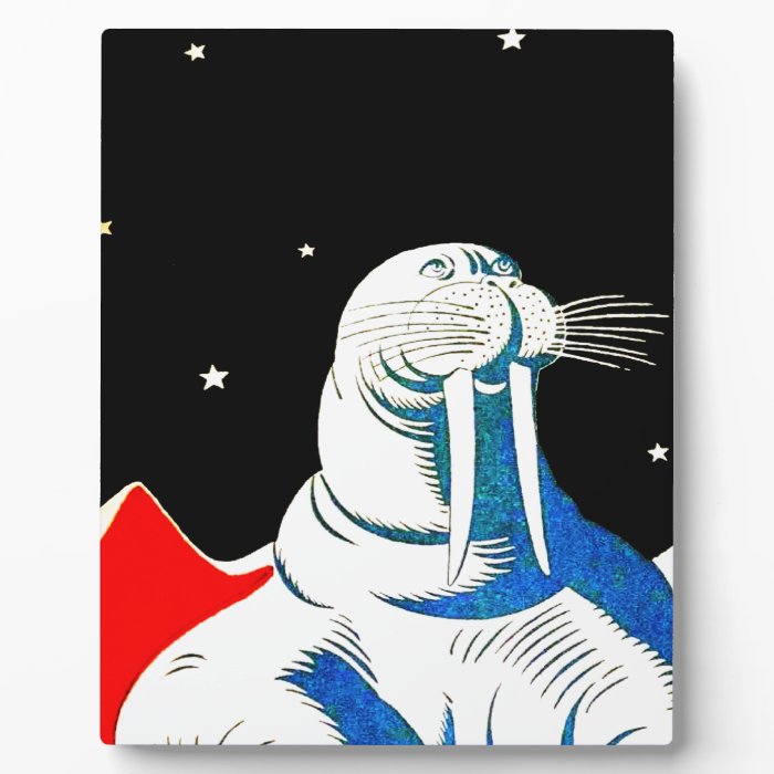 Space Astronaut Walrus Display Plaque