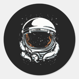 Space Astronauts Helmet Gift Classic Round Sticker