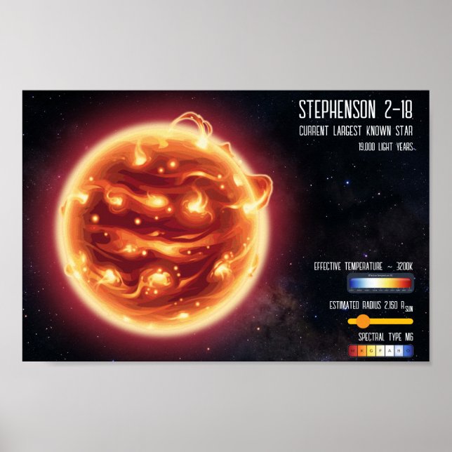 Space Astronomy Biggest Star Science Infographic  Poster (Front)