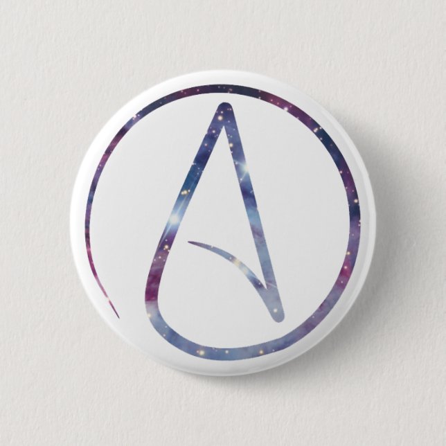 Space Atheist Symbol Button (Front)