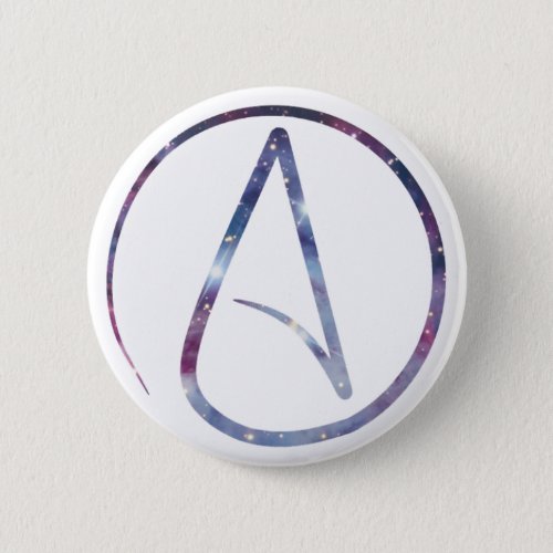 Space Atheist Symbol Button
