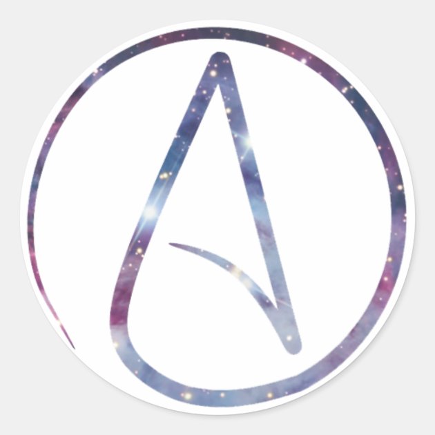Atheist Symbol Lapel Pin – ‘In Space’ Design, 0.75 Inch Metal Hat Pin Or Tie Tack