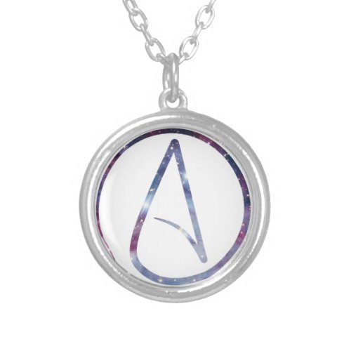 Space Atheist Symbol Silver Plated Necklace