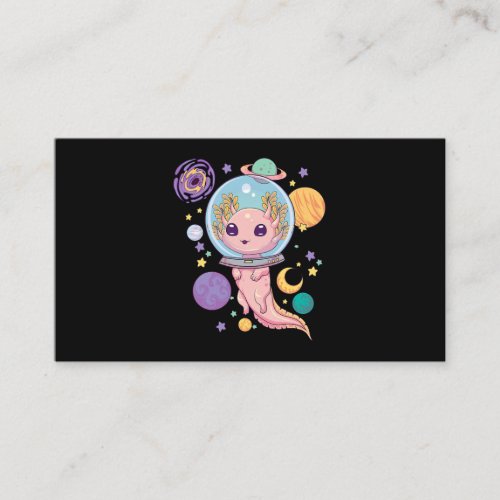 Space Axolotl Kawaii Pastel Goth Anime Aesthetic N Business Card