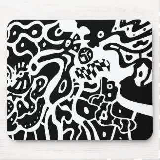 "Space" B&W Abstract Art Mouse Pad