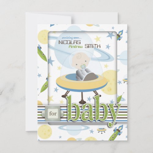 Space Baby Advice Card 2 Personalized Announcements