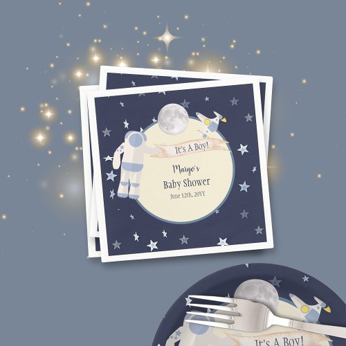 Space Baby Astronaut Baby Shower Napkins