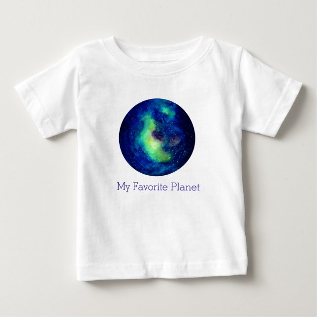 Space Baby Fine Jersey T-Shirt, White T-Shirt (Front)
