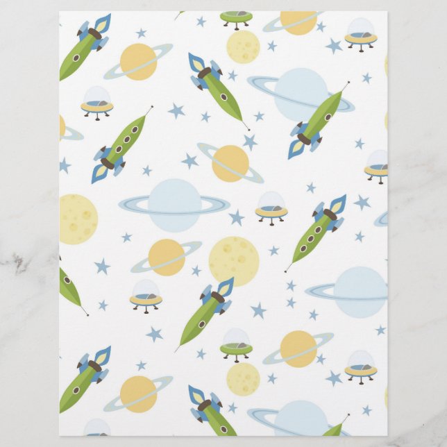 Space Baby Scrapbook Paper Large Stars (Front)