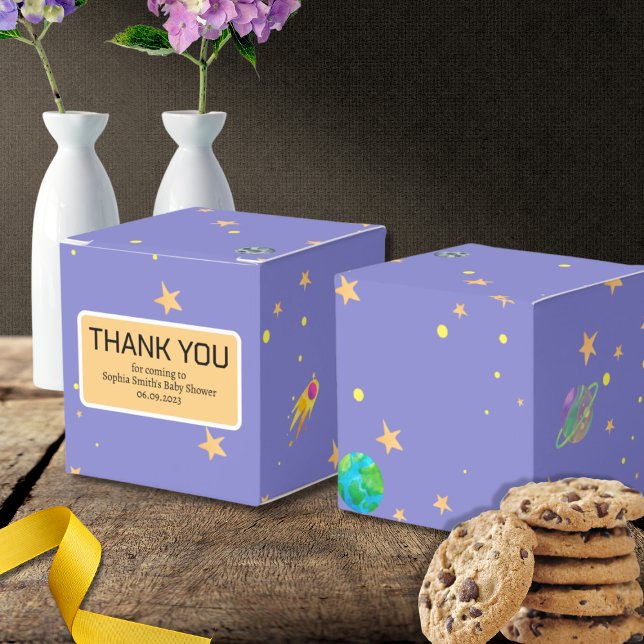 Space Baby Shower, Cosmic Cutie, Gender Neutral Favor Boxes (Creator Uploaded)