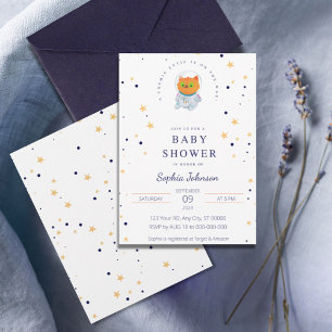 Space Baby Shower, Cute Cat, Cosmic Cutie Invitation