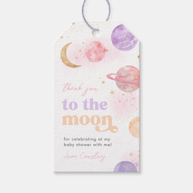 Space Baby Shower Gift Tags (Front)