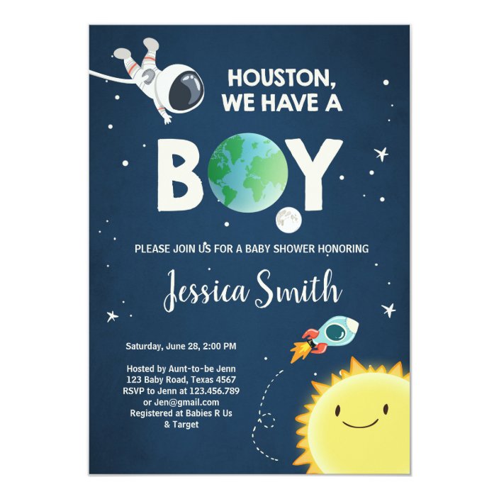 space baby shower invitations