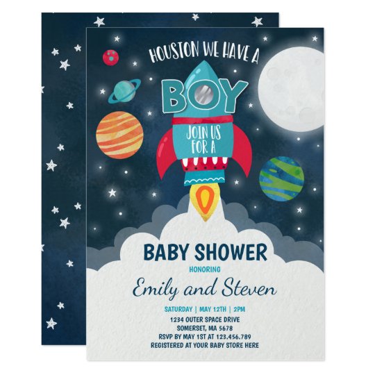 Space Baby Shower Invitation Galaxy Baby Shower