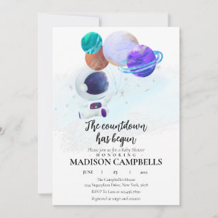 Space Baby Shower Invitation Galaxy Outer Space