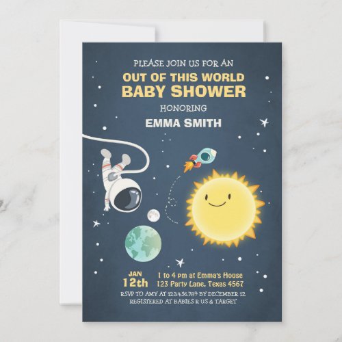 Space Baby Shower Invitation Out of this world