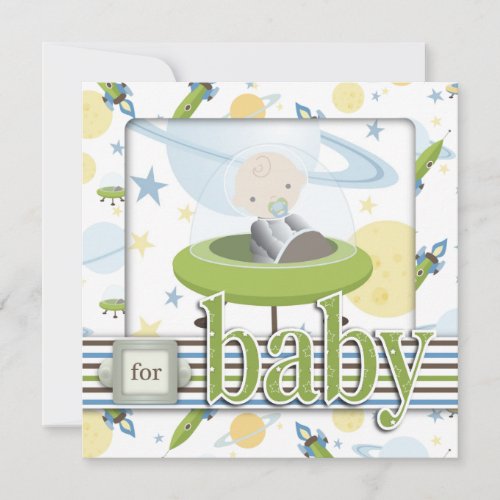 Space Baby Square B Custom Invite