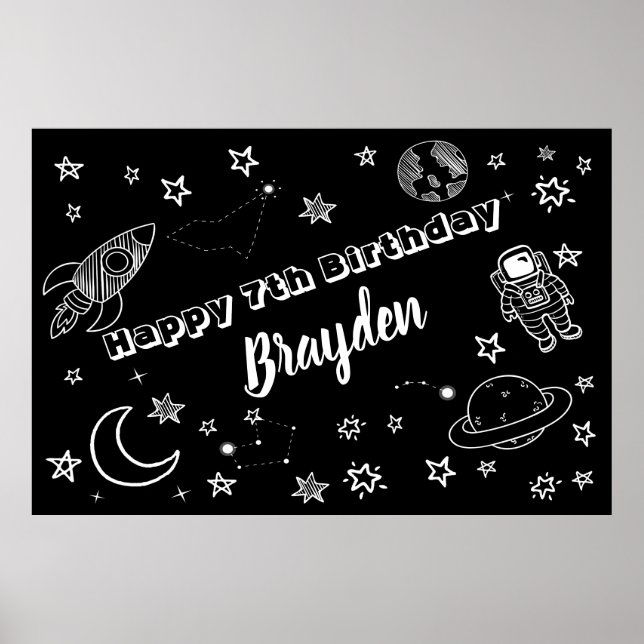 Space Backdrop Space Out of the world party sign (Front)