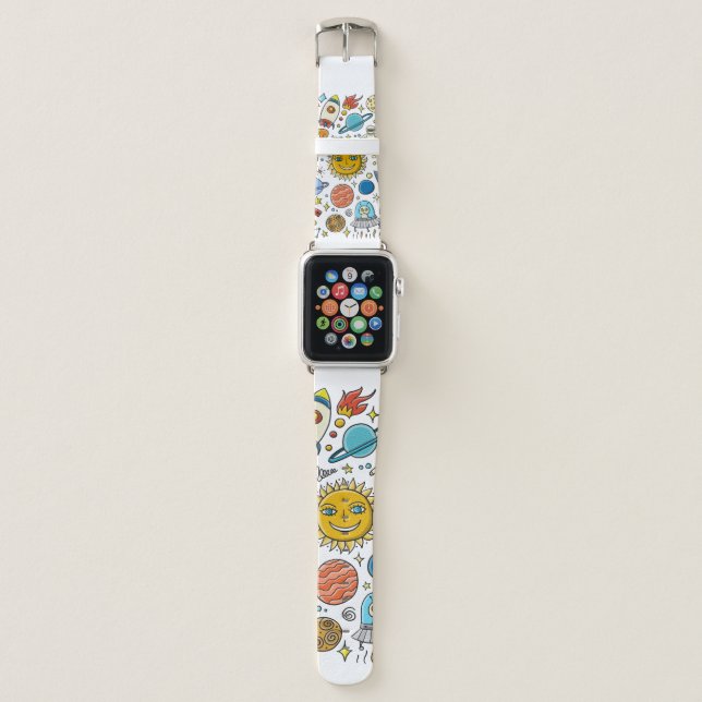 Space Background. Planets of the solar system. Roc Apple Watch Band (Front)