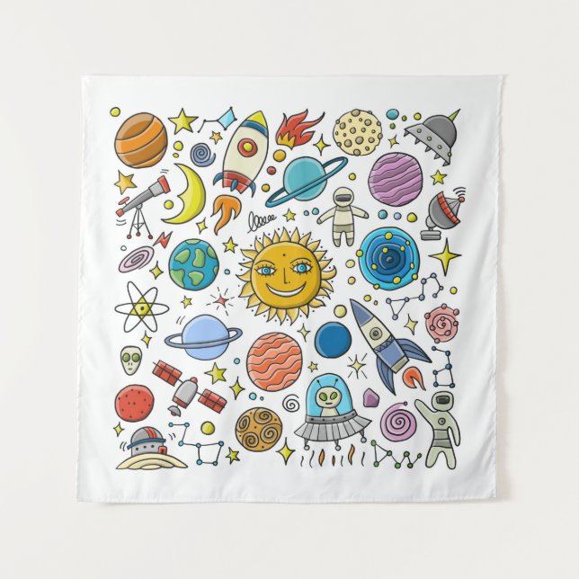 Space Background. Planets of the solar system. Roc Tapestry (Front)
