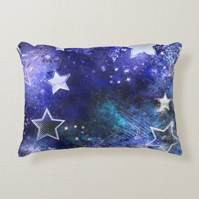 Space Background with Stars Accent Pillow (Front)