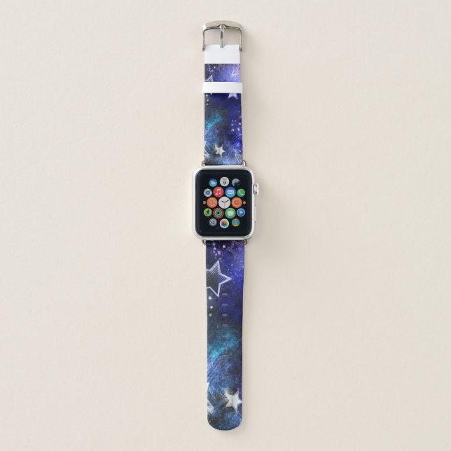 Space Background with Stars Apple Watch Band (Front)