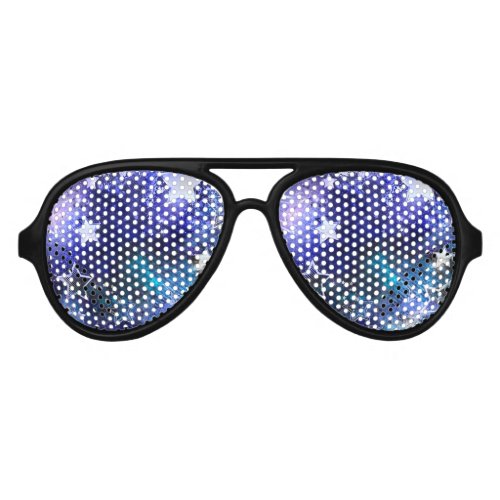 Space Background with Stars Aviator Sunglasses