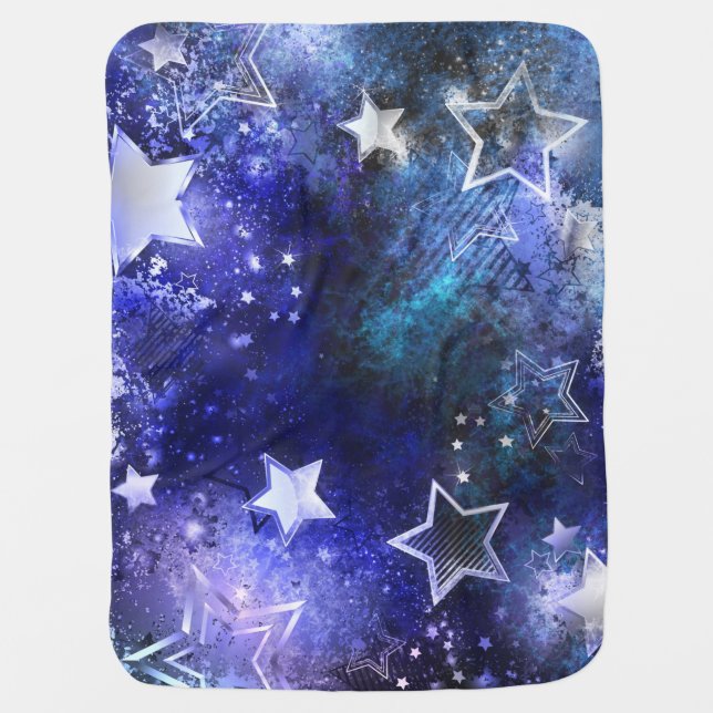 Space Background with Stars Baby Blanket (Front)