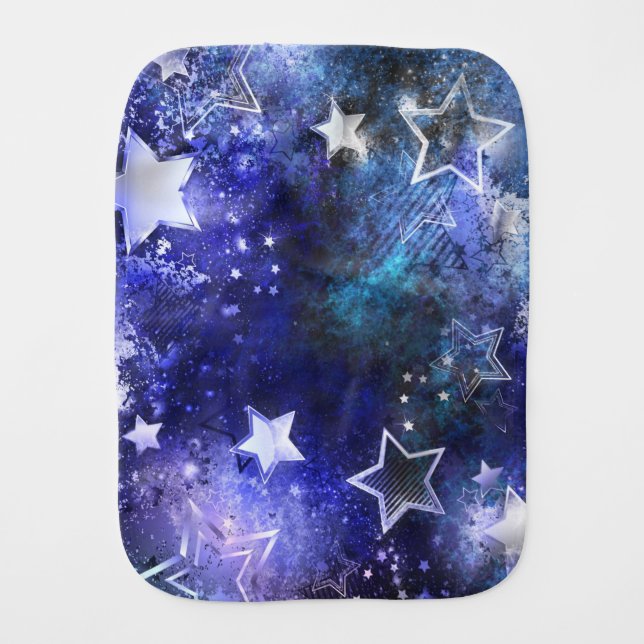Space Background with Stars Baby Burp Cloth (Front)