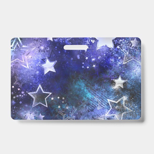 Space Background with Stars Badge (Front)
