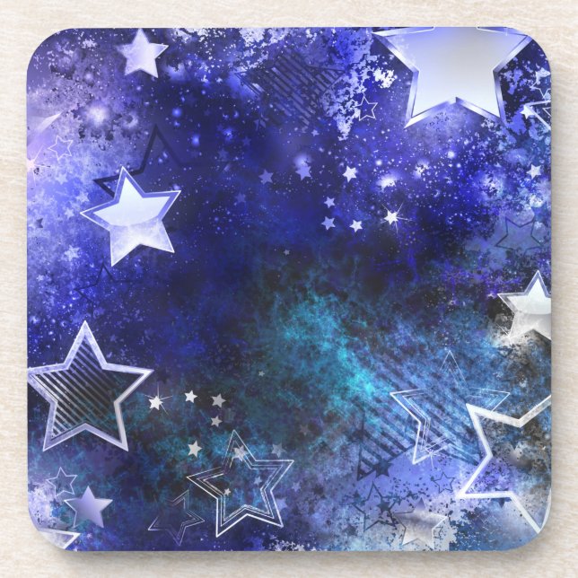 Space Background with Stars Beverage Coaster (Front)