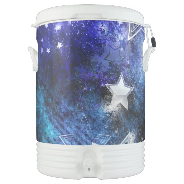 Space Background with Stars Beverage Cooler (Front)