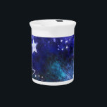 Space Background with Stars Beverage Pitcher<br><div class="desc">space blue background with  stars</div>