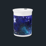 Space Background with Stars Beverage Pitcher<br><div class="desc">space blue background with  stars</div>