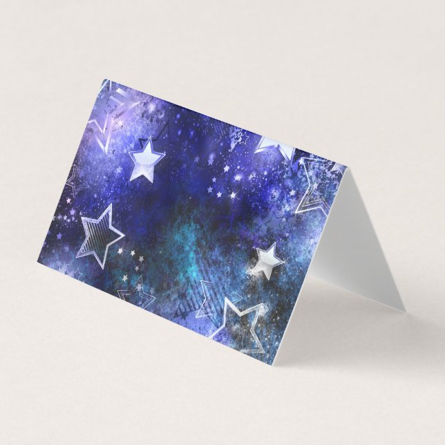 Space Background with Stars Business Card (Front)