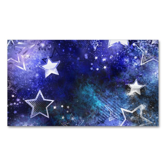 Space Background with Stars Business Card Magnet (Front)