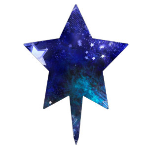 Space Background with Stars Cake Topper