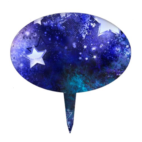 Space Background with Stars Cake Topper