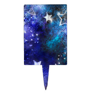 Space Background with Stars Cake Topper