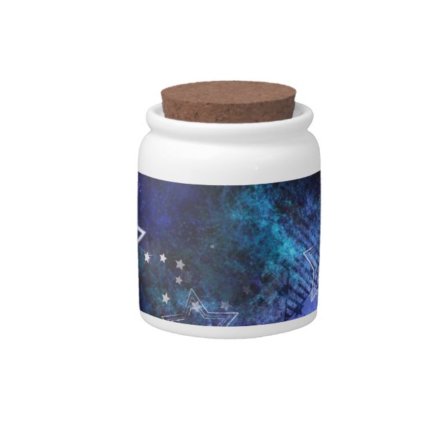 Space Background with Stars Candy Jar (Front)